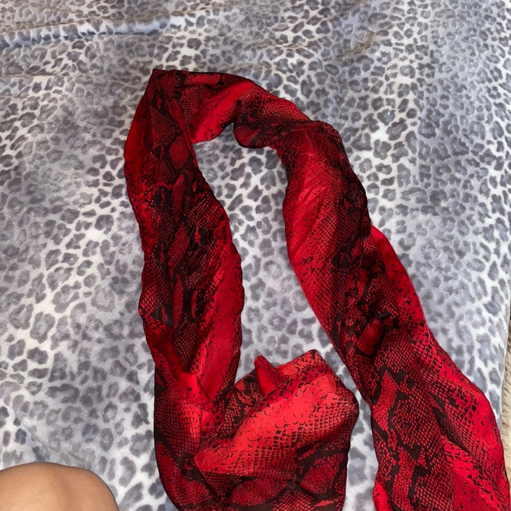 Red snakeskin scarf